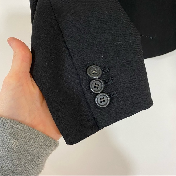 J. Crew 100% Wool Blazer Black Suit Jacket Drapey Mackenzie Single Button 0 - Picture 3 of 4